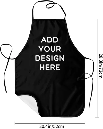 Miniatura 2 de OHORTEB Delantal con logotipo personalizado con foto, delantal de cocina personalizado para cocinero, delantal impermeable de cocina con texto