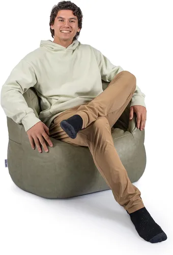 Miniatura 37 de Big Joe Milano - Silla de Puf con Cuero Montana Negro Vibe