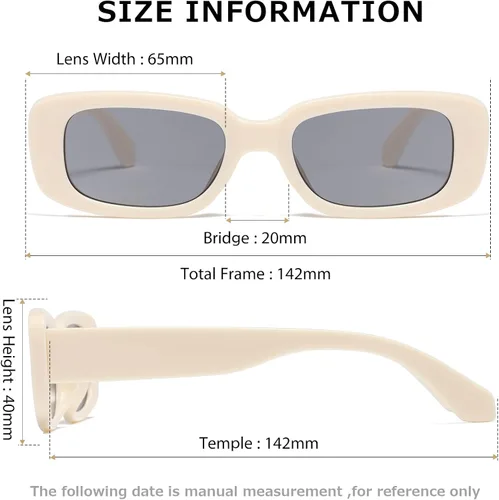 Miniatura 4 de kimorn Lentes de sol rectangulares para mujeres y hombres, modernos, retro, a la moda, gafas de sol vintage de los años 90, protección UV 400, marco