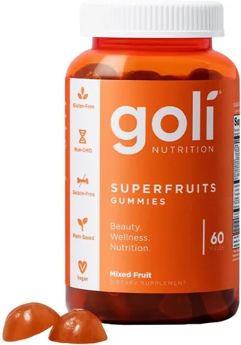 Goli Nutrition - Gomita vitamínica SuperfRUITS de 60 quilates, con ingredientes potenciadores del colágeno. Radiar. Rejuvenecer. Refresca (fruta