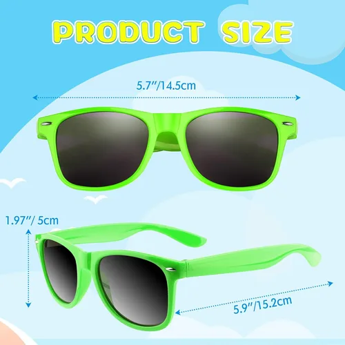 Miniatura 51 de ASTARON Paquete de 12 lentes de sol de fiesta de neón a granel para playa, boda, fiesta, piscina, suministros de fiesta