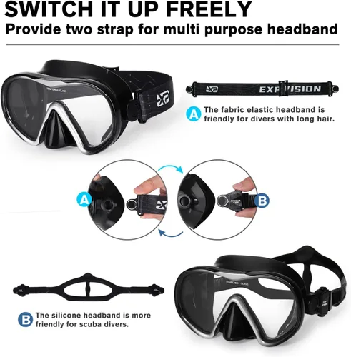 Miniatura 4 de Máscara de buceo para adultos – Máscara de natación antivaho, gafas de natación de visión amplia con cubierta para la nariz, gafas de esnórquel