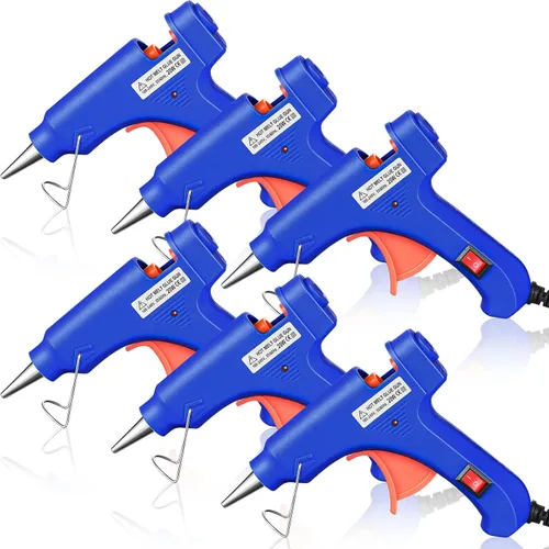 Miniatura 6 de Zhengmy 6 piezas de mini pistola de pegamento caliente, pistolas de fusión en caliente, precalentamiento rápido y gatillo fácil de apretar
