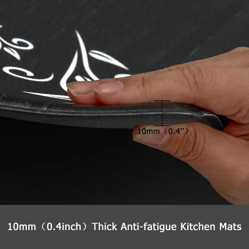 Miniatura 2 de HEBE Juego de 2 tapetes de cocina antideslizantes y acolchados para el suelo, impermeables, para cocina, juego de tapetes y tapetes cómodos de pie