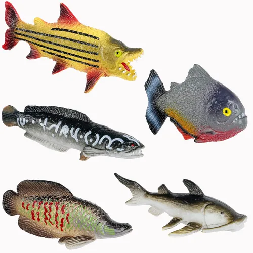 Miniatura 8 de Toy Fish Factory American Angler Collection - Juego de peces de juguete, figuras de peces de juguete, pez gato de lobina grande, juguete educativo