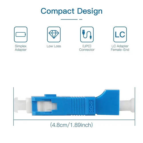Miniatura 3 de Paquete de 4 adaptadores monomodo SC/UPC macho a LC/UPC hembra Conector de fibra óptica Convertidor adaptador FTTH para localizador de fallas