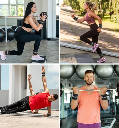 Miniatura 2 de Ankle Weights A Pair of 1/2/3/4/6/8/10/12/20 LBS Wrist Leg Arm Weights for Women Men with Adjustable Straps, Strength weighted for Physical Therapy