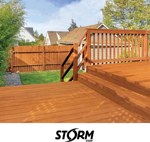 Miniatura 6 de Storm System Protector - Hickory, 1 galón, protege la madera exterior del agua y los rayos UV, revestimiento, tinte y sellador para cercas