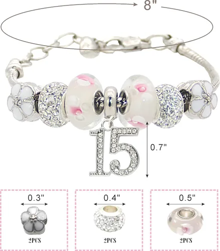 Miniatura 4 de VeryMerryMakering Collar de pulsera de cumpleaños número 15