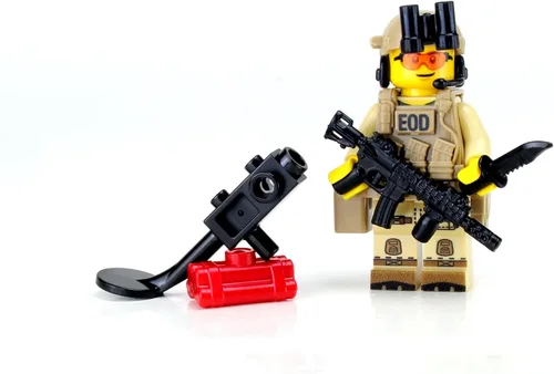 Battle Brick Minifigura personalizada EOD Especialista en eliminación de artillería explosiva | Minifig militar genuina | Empaquetada en los Estados