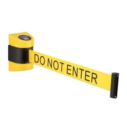 Miniatura 26 de DuraSteel Barrera retráctil para cinturón de control de multitudes de montaje en pared, cinturón de barrera retráctil negro de 9.2 pies, barreras