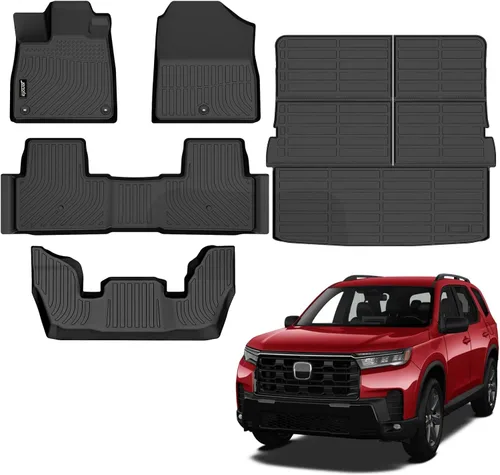 Miniatura 80 de Juego completo de tapetes de auto para todo tipo de clima, revestimiento automotriz para piso y maletero