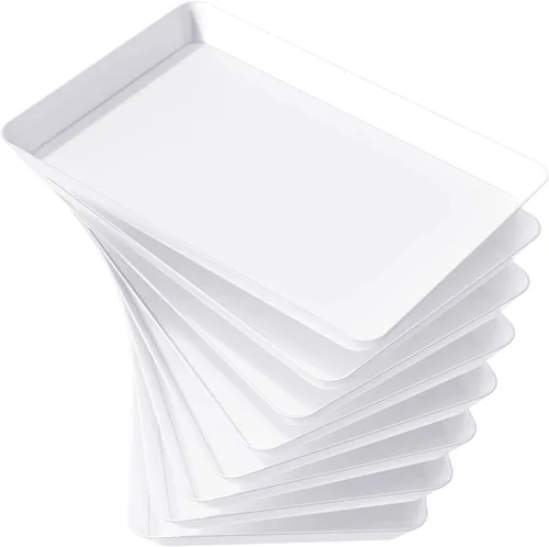 Miniatura 18 de Lifewit - 4 bandejas de servir para suministros de fiesta, plato de plástico reutilizable para servir alimentos para postres, aperitivos, frutas