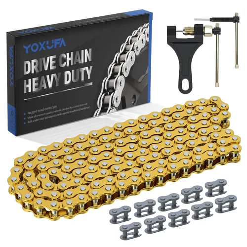 Miniatura 11 de YOXUFA 420 cadenas 102 eslabones para CRF50 XR50 PW80 SSR Tao Tao Coolster 110cc 125cc Pit Dirt Bike 4 Wheeler ATV Quad Kazuma Baja Ice Bear Lifan