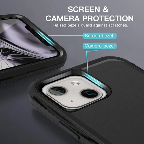 Miniatura 5 de AICase para iPhone 13/iPhone 14 con funda con clip para cinturón, protector de pantalla, funda protectora resistente de grado militar, protección