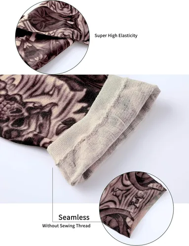 Miniatura 5 de Boao 20 piezas de mangas de brazo de enfriamiento para hombre, manga larga sin dedos, antideslizante, protección UV, mangas temporales para tatuajes