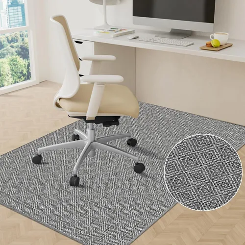 Miniatura 17 de KMAT Alfombrilla para silla de oficina, 36 x 48 pulgadas, protector de suelo de trabajo pesado para madera dura/baldosas, alfombrilla de suelo Negro