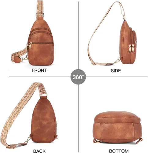 Miniatura 8 de Telena Sling Bag for Women Crossbody Fanny Packs for Women Leather Sling Chest Bag