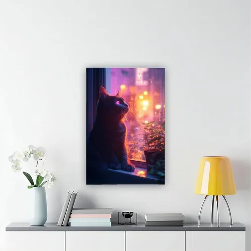 Miniatura 6 de ZMLIS Vaporwave Cat Wall Art – Y2K Cyber Aesthetic Poster – Retro Futuristic Room Decor Canvas Poster Wall Art Decor Print Picture Paintings for