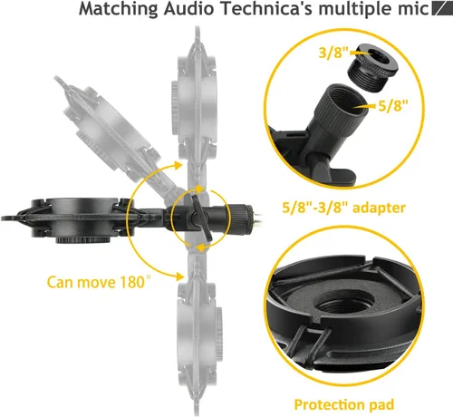 Miniatura 4 de Audio Technica AT2020 - Soporte de micrófono AT2020, soporte de tijera de suspensión con soporte de amortiguador, filtro pop, abrazadera resistente