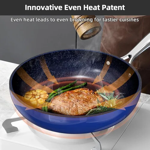 Miniatura 3 de Nuwave Lux - Juego de utensilios de cocina ligeros forjados de 13 piezas, sin PFAS, revestimiento de cerámica saludable G10 Duralon, ultra Azul