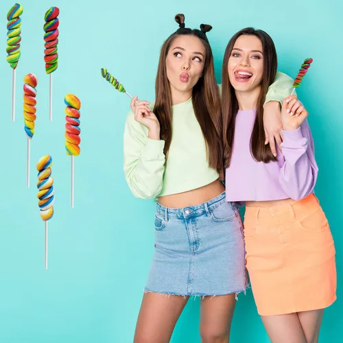 Miniatura 3 de The Dreidel Company Paleta Rainbow Twist, sabor a fruta mixta, envuelta individualmente, ventosa de 3 pulgadas (paquete de 12)