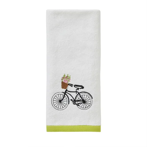 Miniatura 3 de SKL Home de Saturday Knight Ltd. Cesta de flores toalla de mano para bicicleta (paquete de 2), color blanco Bicicleta de cesta de flores