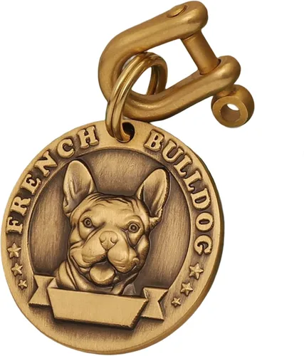 Miniatura 34 de Etiquetas de identificación para mascotas de cobre puro, etiquetas de nombre de perro personalizadas en relieve 3D con letras personalizadas