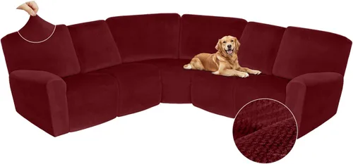 Miniatura 143 de Arfntevss Fundas de sofá seccional reclinable de terciopelo, Funda de sofá seccional de esquina para sofá reclinable, Funda elástica suave