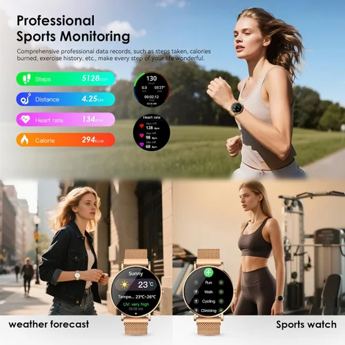 Miniatura 5 de Reloj inteligente para mujer, 1.32 pulgadas, reloj de seguimiento de actividad física de 0.303 in, diseño ultrafino, respuesta/hacer llamadas