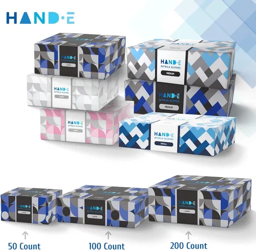 Miniatura 7 de Hand-E Touch Black Nitrile Disposable Gloves -BBQ, Tattoo, Hair Dye, Cooking, Mechanic Gloves - Powder and Latex Free