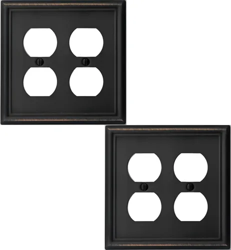 Miniatura 12 de OKAWYC Cubierta de Interruptor de Luz de Palanca Triple Luca Placa de Pared de Metal, Paquete de 2 Bronce Envejecido 3 Gang, Cubierta de Interruptor