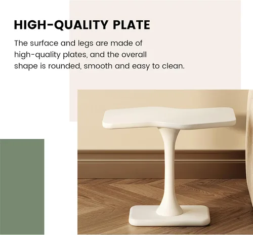 Miniatura 6 de Guyii Mesa auxiliar blanca pequeña para sofá, mesa curvada para sala de estar, dormitorio