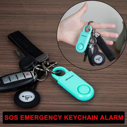 Miniatura 3 de Paquete de 2 alarmas de seguridad personal de 130 db con batería reemplazable por el usuario SOS de emergencia con sonido fuerte para mujeres