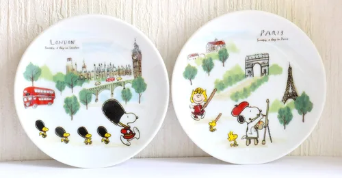 Miniatura 6 de Australia Canada Snoopy Mini Plato, Juego de 2