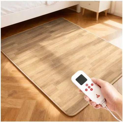 Miniatura 13 de Tapete calefactable radiante infrarrojo con calefacción eléctrica, con 60 ajustes de calor, protección contra sobrecalentamiento, 12 horas de Gris
