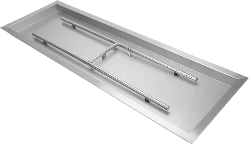 Stanbroil Bandeja Quemador en H Rectangular Empotrable para Fogata de 48 x 14 Pulgadas, Inserto de Fogata de Gas para Mesa de Fuego Exterior DIY,