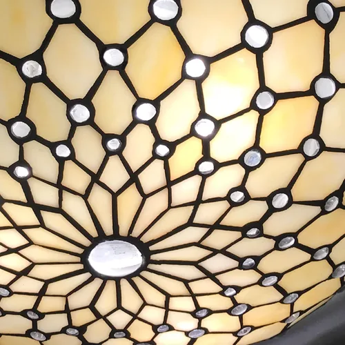Miniatura 2 de ARTZONE Tiffany - Lámpara de techo empotrada, 16 pulgadas de ancho con vitrales para dormitorio, sala de estar, entrada, vestíbulo, 3 luces..