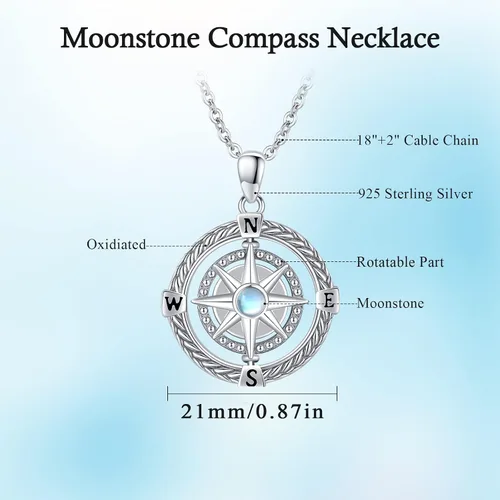 Miniatura 5 de Go in the Direction of Your Dream - Collar de brújula con nudo celta irlandés, colgante de brújula redondo para hombres y mujeres, cristal