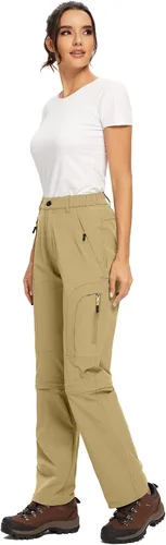 Miniatura 7 de Pantalones deportivos convertibles de senderismo para mujer, elásticos, de secado rápido, ligeros, con cremallera, pantalones para safari, viajes
