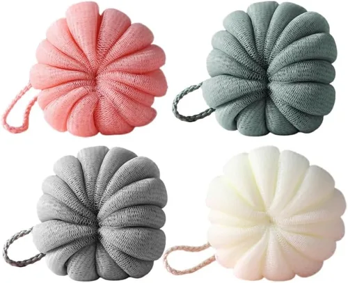 Beavorty 4 piezas adorables de baño de calabaza ligeras decorativas relajantes suministros de baño para el hogar viajes suaves y cómodos exfoliantes