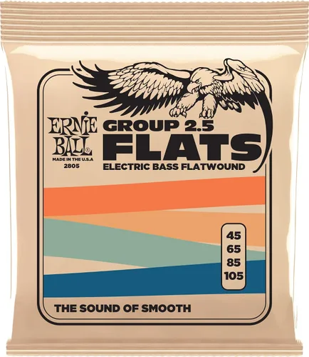 Miniatura 7 de Ernie Ball Group I Cuerdas Flatwound para Guitarra Bajo, Calibre 55-110 (P02802)