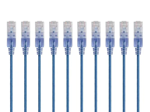 Miniatura 24 de Monoprice Cat6A - Cable de conexión Ethernet de 6 pulgadas, negro, UTP, 30 AWG, 10G, cable de cobre puro desnudo, sin enganche, RJ45, serie SlimRun