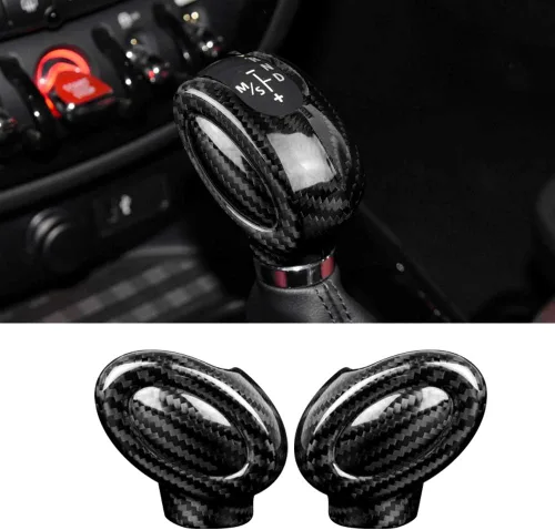 AIRSPEED Cubierta de la perilla de la palanca de cambios de fibra de carbono, calcomanía interior para Mini Cooper F54 F55 F56 F57 F60 Accesorios