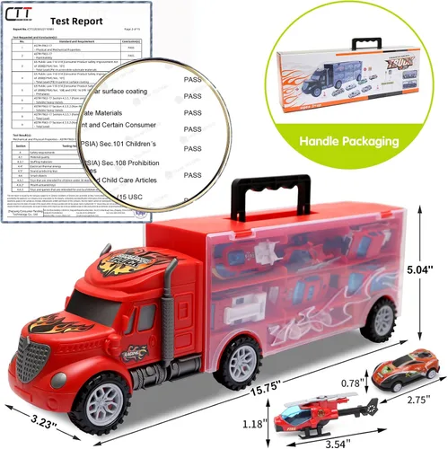 Miniatura 2 de Juguetes para niños de 3 a 4 años, juego de transporte de camiones grandes con 12 vehículos fundidos a presión, camiones, juguetes, autos, regalos
