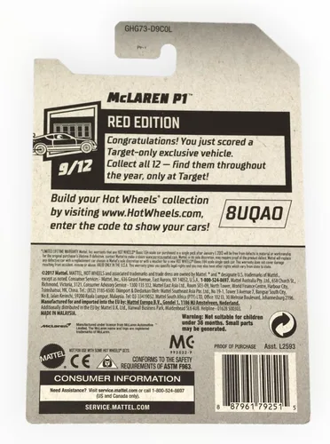 Miniatura 2 de Hot Wheels McLaren P1 - Red Edition 9/12 - blanco 149/250