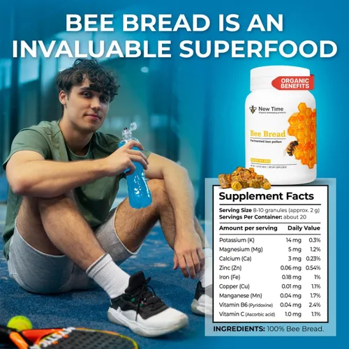 Miniatura 5 de Pan de abeja orgánico - Polen fermentado natural, multivitamínico para el crecimiento de los senos, superalimento para hombres, mujeres, proteínas