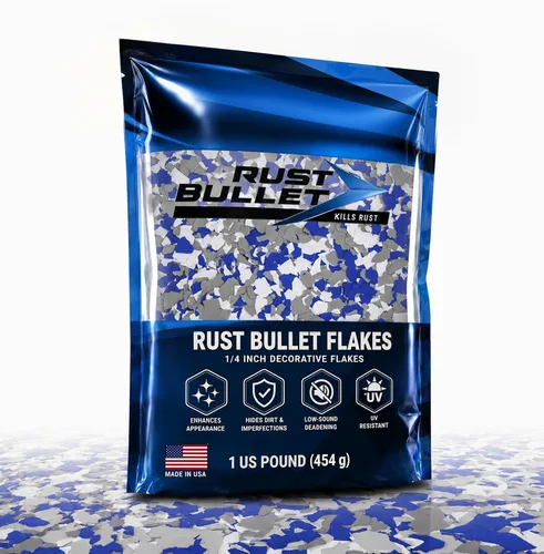 Miniatura 13 de RUST BULLET Copos de color decorativos – marrón otoñal – Personaliza pisos de concreto con 1 libra de chips de vinilo duraderos y resistentes a
