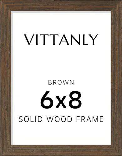 Miniatura 39 de Vittanly - Marco de fotos de 4 x 6 pulgadas de madera maciza con plexiglás, incluye paspartú de 3,5 x 5, para colgar en la pared o poner sobre una