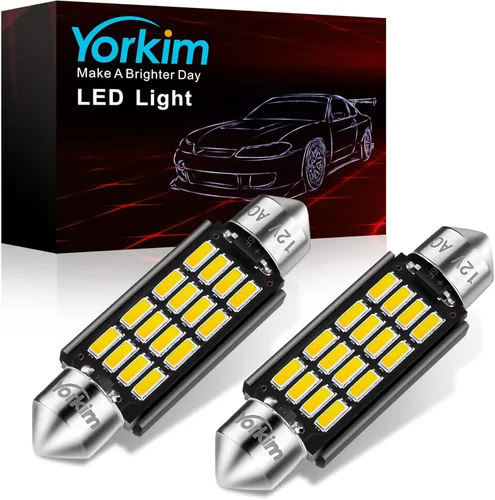 Miniatura 15 de Yorkim Bombilla LED De3175 de 1.102 in, color blanco, súper brillante, 1.102 in, 1.142 in, sin errores, CANBUS 6-SMD 2835 Chipsets para luces